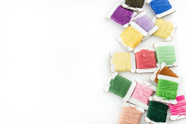 threads and needles arranged